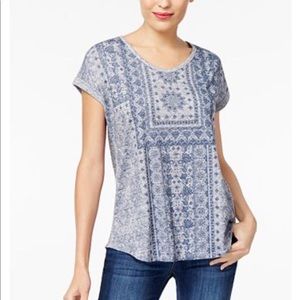 Style & Co Graphic Shirttail Hem Top